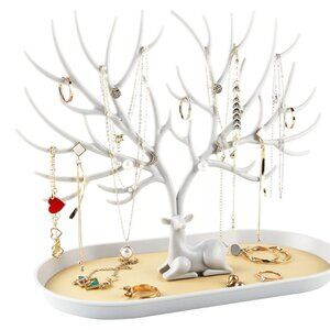 Antlers Jewelry Display Stand – Tree Tower Organizer for Rings, Earrings